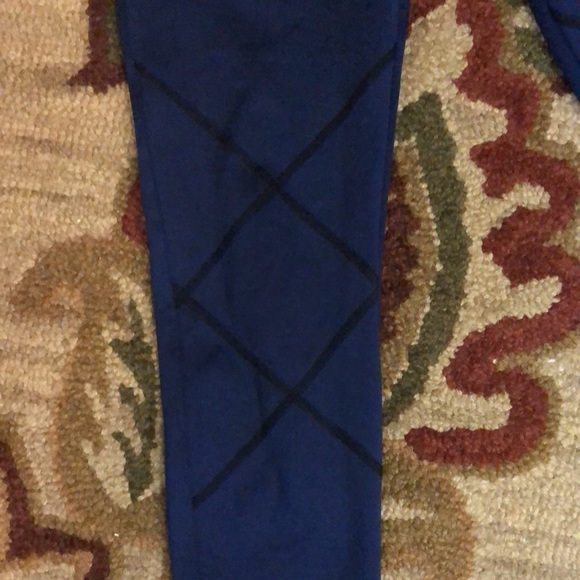 OLYMPIA ACTIVEWEAR size Medium Legging Blue Diamond Embroidered Stripe-Band USA - Picture 9 of 15